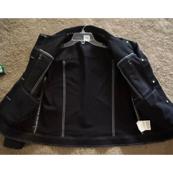 Vintage VANS Canvas Jacket Womens Black Medium Black with White Stitching EUC - Picture 4 of 8